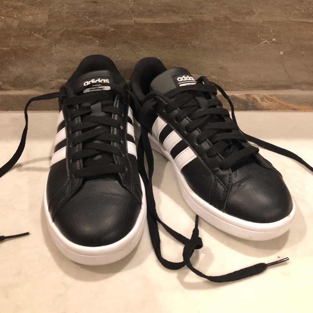 Black leather Adidas